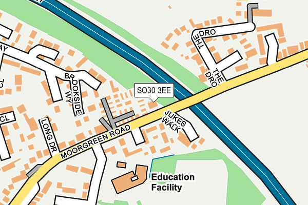 SO30 3EE map - OS OpenMap – Local (Ordnance Survey)