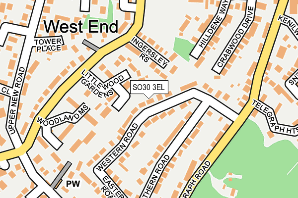 SO30 3EL map - OS OpenMap – Local (Ordnance Survey)