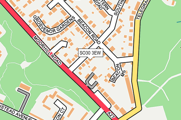 SO30 3EW map - OS OpenMap – Local (Ordnance Survey)