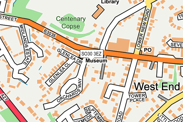 SO30 3EZ map - OS OpenMap – Local (Ordnance Survey)