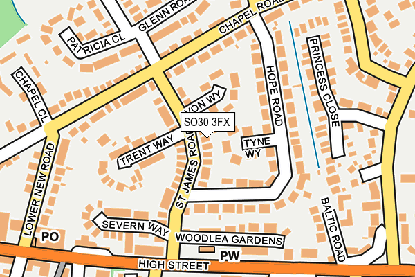 SO30 3FX map - OS OpenMap – Local (Ordnance Survey)