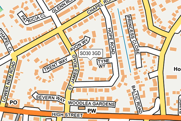 SO30 3GD map - OS OpenMap – Local (Ordnance Survey)