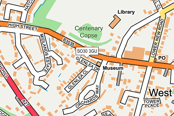 SO30 3GU map - OS OpenMap – Local (Ordnance Survey)