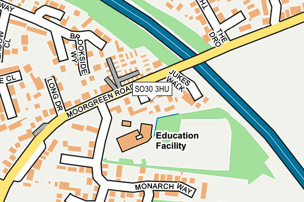 SO30 3HU map - OS OpenMap – Local (Ordnance Survey)
