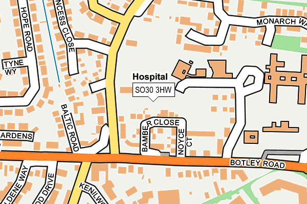 SO30 3HW map - OS OpenMap – Local (Ordnance Survey)