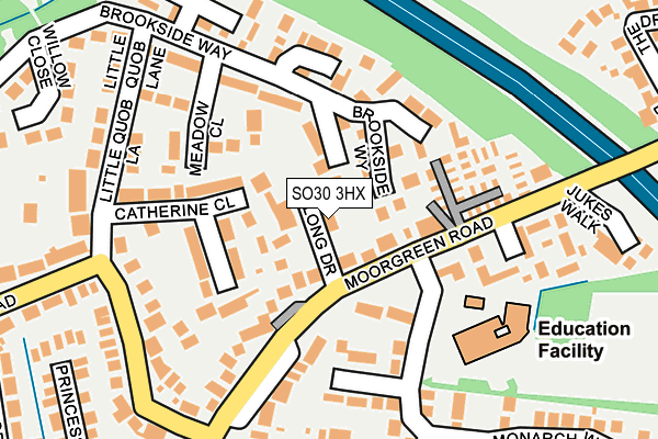 SO30 3HX map - OS OpenMap – Local (Ordnance Survey)