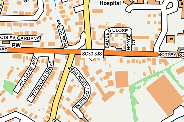 SO30 3JS map - OS OpenMap – Local (Ordnance Survey)