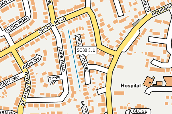 SO30 3JU map - OS OpenMap – Local (Ordnance Survey)