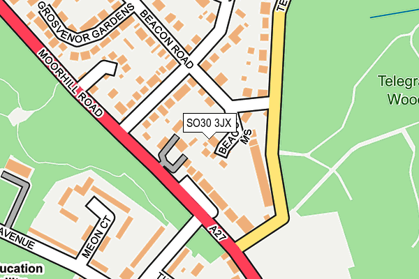 SO30 3JX map - OS OpenMap – Local (Ordnance Survey)