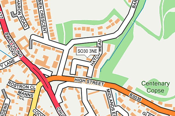 SO30 3NE map - OS OpenMap – Local (Ordnance Survey)