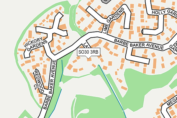SO30 3RB map - OS OpenMap – Local (Ordnance Survey)