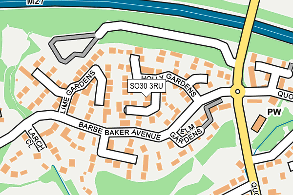 SO30 3RU map - OS OpenMap – Local (Ordnance Survey)
