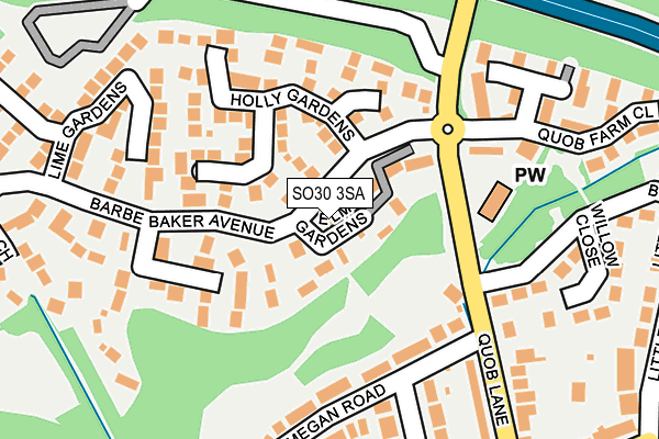 SO30 3SA map - OS OpenMap – Local (Ordnance Survey)