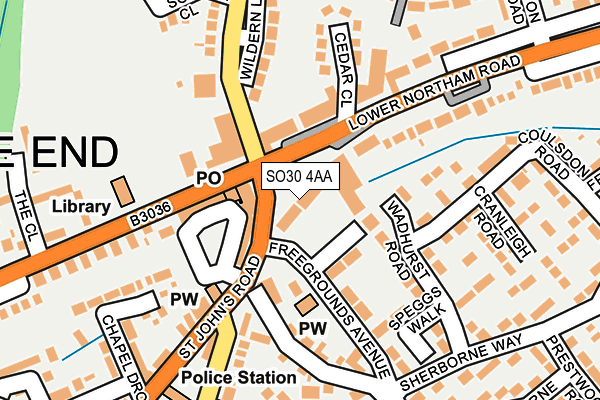 SO30 4AA map - OS OpenMap – Local (Ordnance Survey)