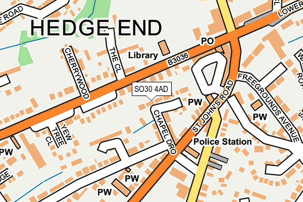 SO30 4AD map - OS OpenMap – Local (Ordnance Survey)