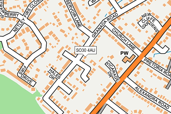 SO30 4AU map - OS OpenMap – Local (Ordnance Survey)