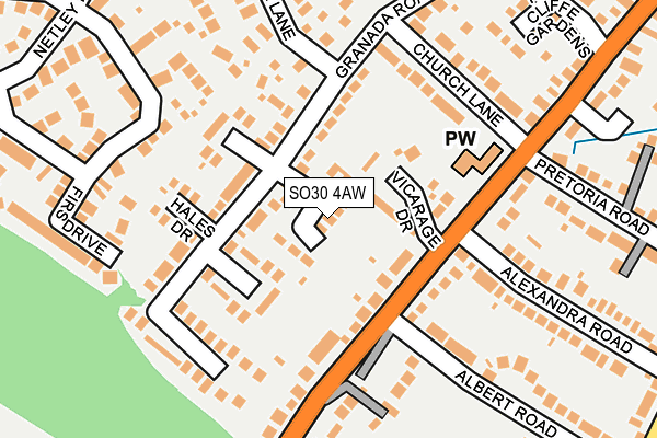 SO30 4AW map - OS OpenMap – Local (Ordnance Survey)
