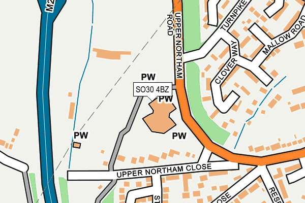 SO30 4BZ map - OS OpenMap – Local (Ordnance Survey)