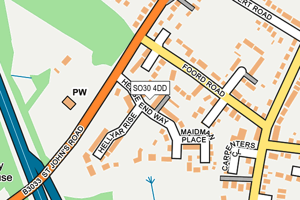 SO30 4DD map - OS OpenMap – Local (Ordnance Survey)