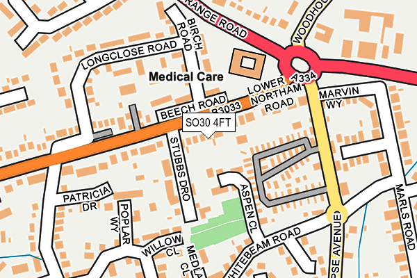 SO30 4FT map - OS OpenMap – Local (Ordnance Survey)