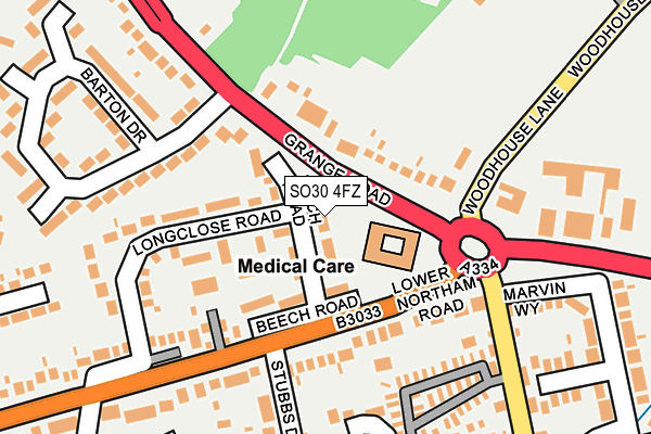 SO30 4FZ map - OS OpenMap – Local (Ordnance Survey)
