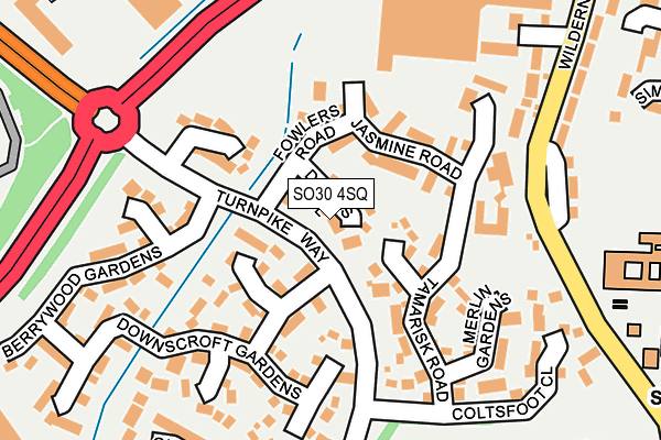 SO30 4SQ map - OS OpenMap – Local (Ordnance Survey)