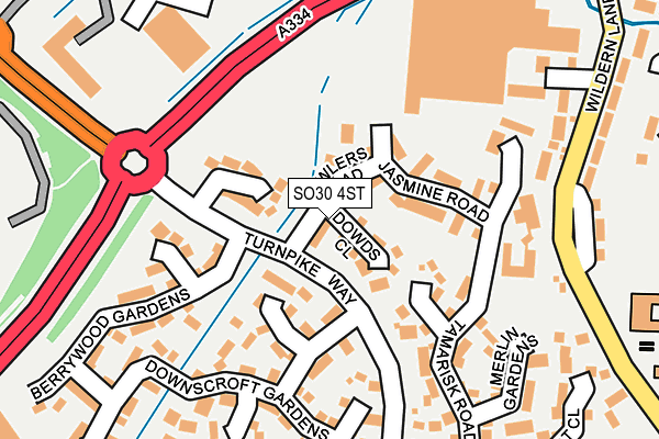 SO30 4ST map - OS OpenMap – Local (Ordnance Survey)