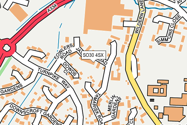 SO30 4SX map - OS OpenMap – Local (Ordnance Survey)