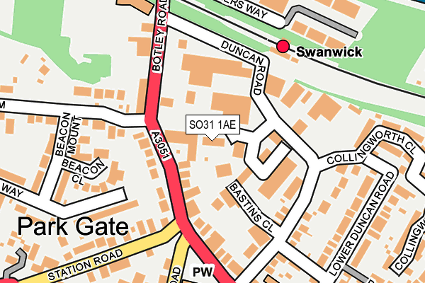 SO31 1AE map - OS OpenMap – Local (Ordnance Survey)