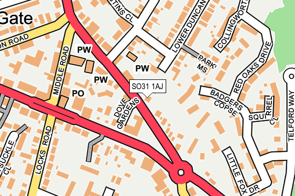SO31 1AJ map - OS OpenMap – Local (Ordnance Survey)