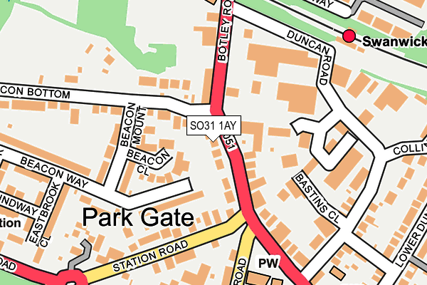 SO31 1AY map - OS OpenMap – Local (Ordnance Survey)