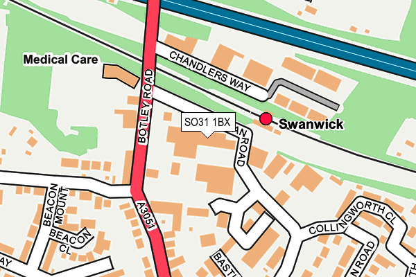 SO31 1BX map - OS OpenMap – Local (Ordnance Survey)