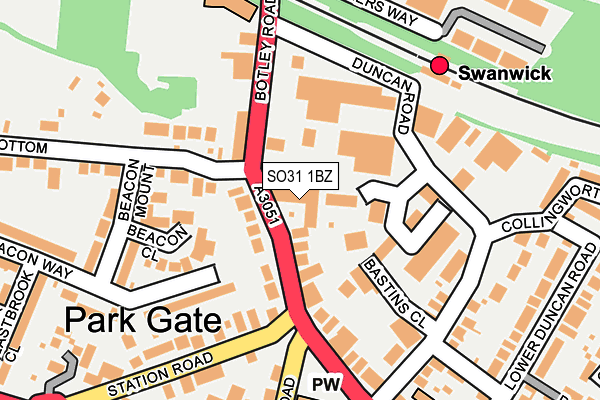 SO31 1BZ map - OS OpenMap – Local (Ordnance Survey)