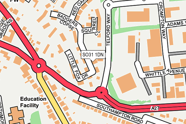 SO31 1DN map - OS OpenMap – Local (Ordnance Survey)