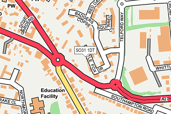 SO31 1DT map - OS OpenMap – Local (Ordnance Survey)