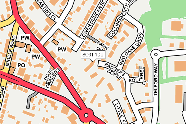 SO31 1DU map - OS OpenMap – Local (Ordnance Survey)