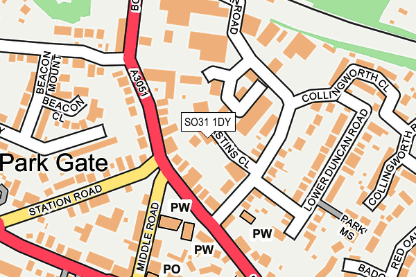 SO31 1DY map - OS OpenMap – Local (Ordnance Survey)