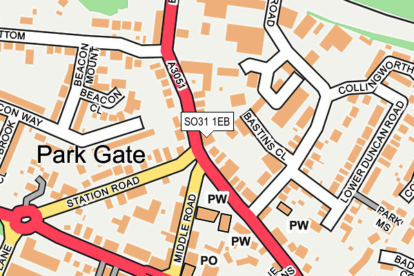 SO31 1EB map - OS OpenMap – Local (Ordnance Survey)