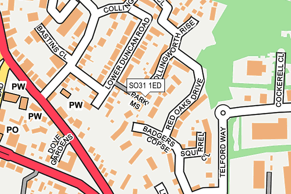 SO31 1ED map - OS OpenMap – Local (Ordnance Survey)