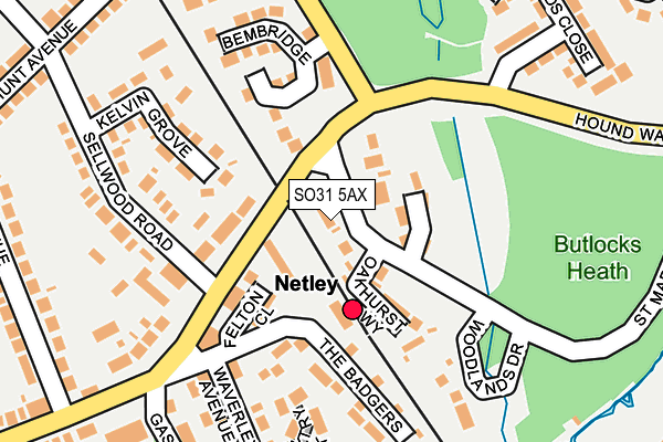 SO31 5AX map - OS OpenMap – Local (Ordnance Survey)