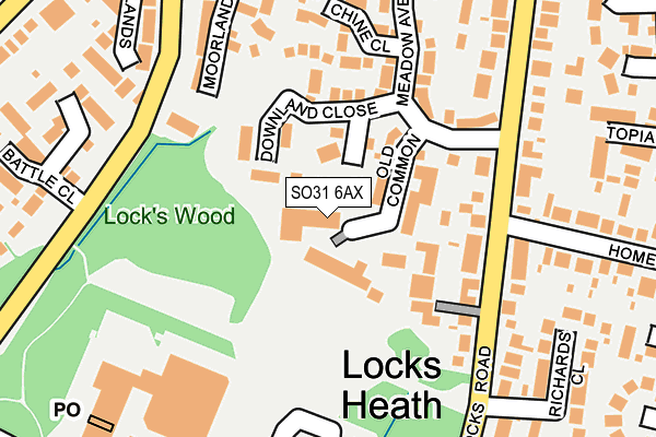 SO31 6AX map - OS OpenMap – Local (Ordnance Survey)