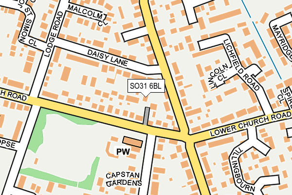 SO31 6BL map - OS OpenMap – Local (Ordnance Survey)