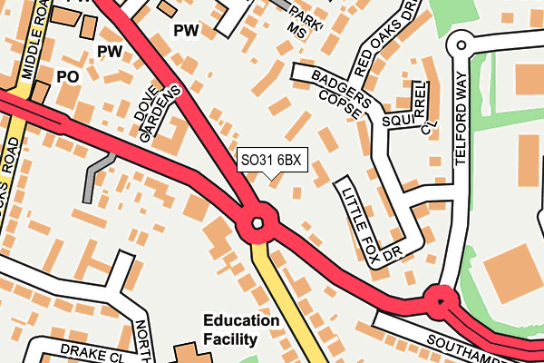 SO31 6BX map - OS OpenMap – Local (Ordnance Survey)