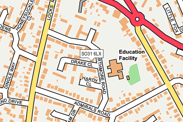 SO31 6LX map - OS OpenMap – Local (Ordnance Survey)