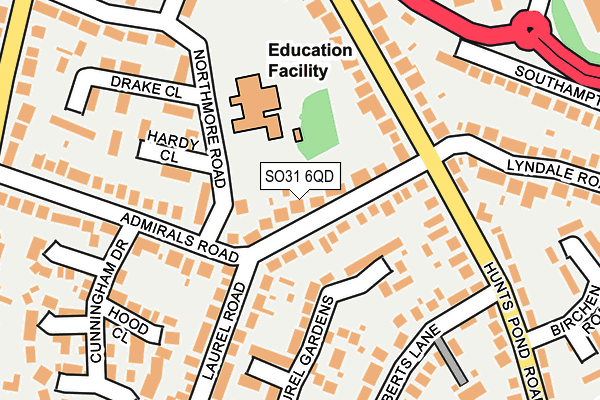 SO31 6QD map - OS OpenMap – Local (Ordnance Survey)