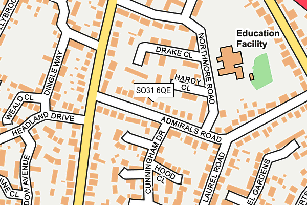 SO31 6QE map - OS OpenMap – Local (Ordnance Survey)