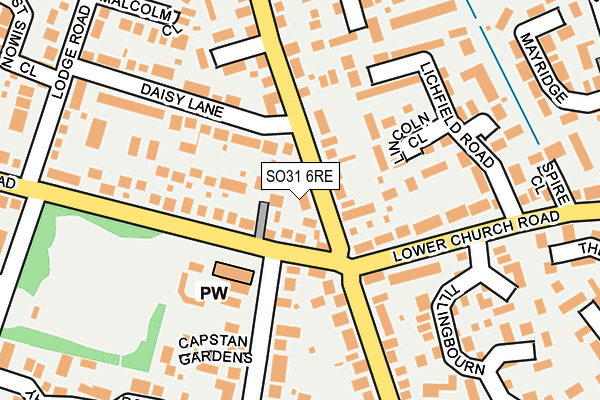 SO31 6RE map - OS OpenMap – Local (Ordnance Survey)