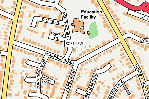SO31 6ZW map - OS OpenMap – Local (Ordnance Survey)