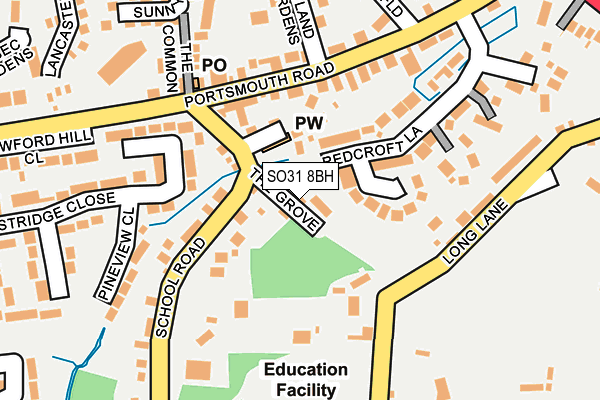 SO31 8BH map - OS OpenMap – Local (Ordnance Survey)