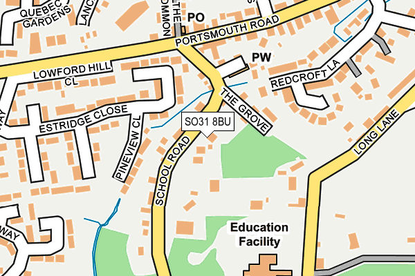 SO31 8BU map - OS OpenMap – Local (Ordnance Survey)
